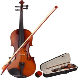 4/4 Full Size Acoustic Violin for Beginners & Students – Complete Fiddle Set with Case, Premium Bow & Rosin