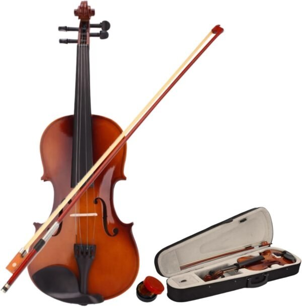 LALAHO 4/4 Full Size Acoustic Violin for Beginners & Students – Complete Fiddle Set with Case, Premium Bow & Rosin